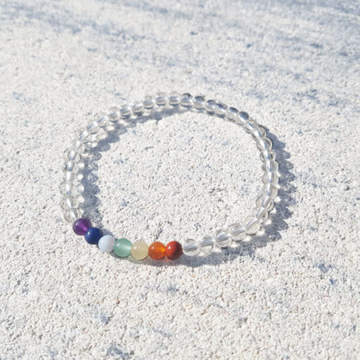 Chakra armband met bergkristal - Afbeelding 2