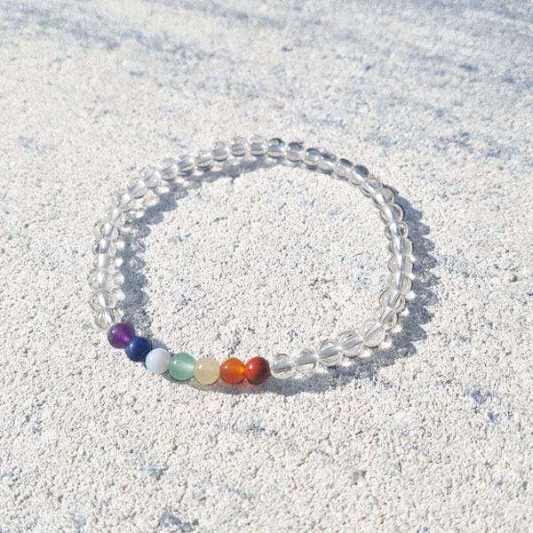 Chakra armband met bergkristal - Afbeelding 2