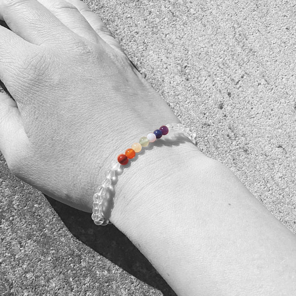 Chakra armband met bergkristal - Afbeelding 3