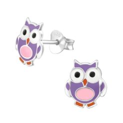 Kinderoorbellen Uil paars roze