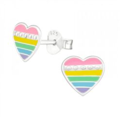 Alternative view of Oorbellen regenboog hartje pastel